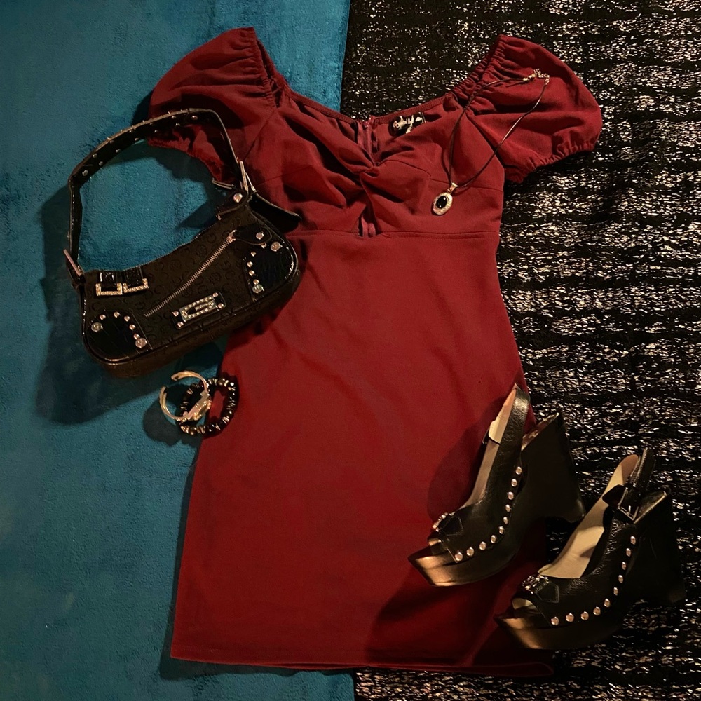 Elegant Burgundy Dress